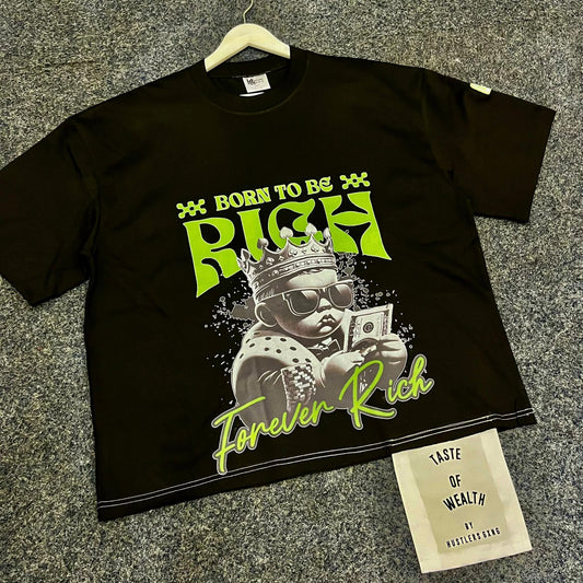 HG 'Born to Be Rich' Tee – Black n Green
