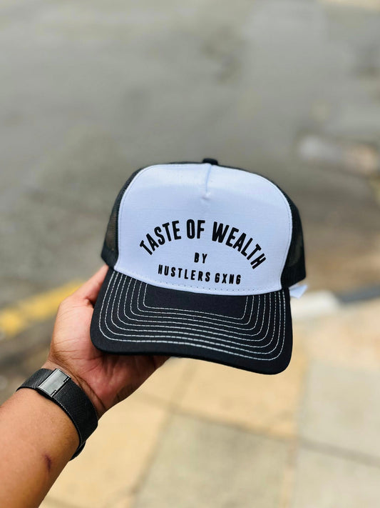Taste of Wealth Trucker Cap – Black & White